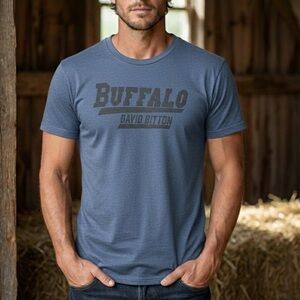 Buffalo David Bitton Slate Blue Logo T-Shirt Men’s Size XL